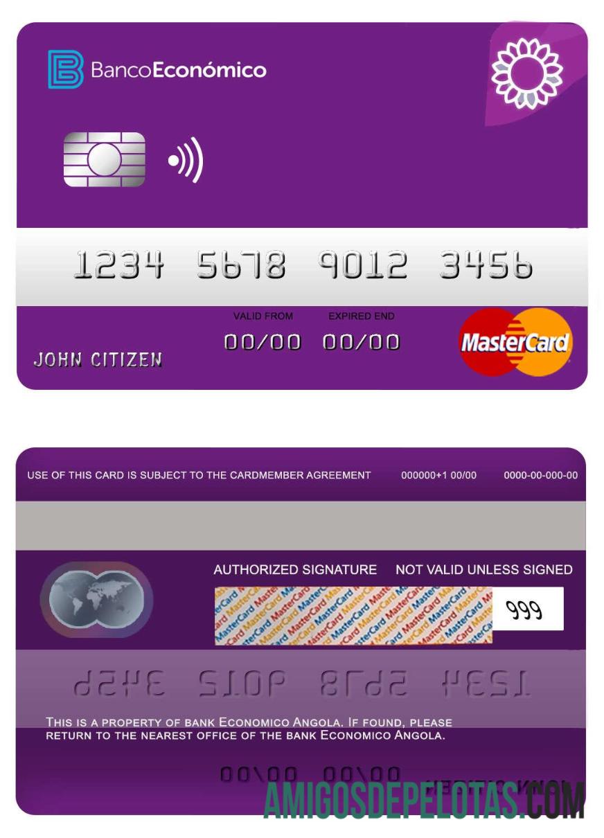 Angola Bank Economio Mastercard exemplo